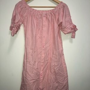 Pink and white stripe dress